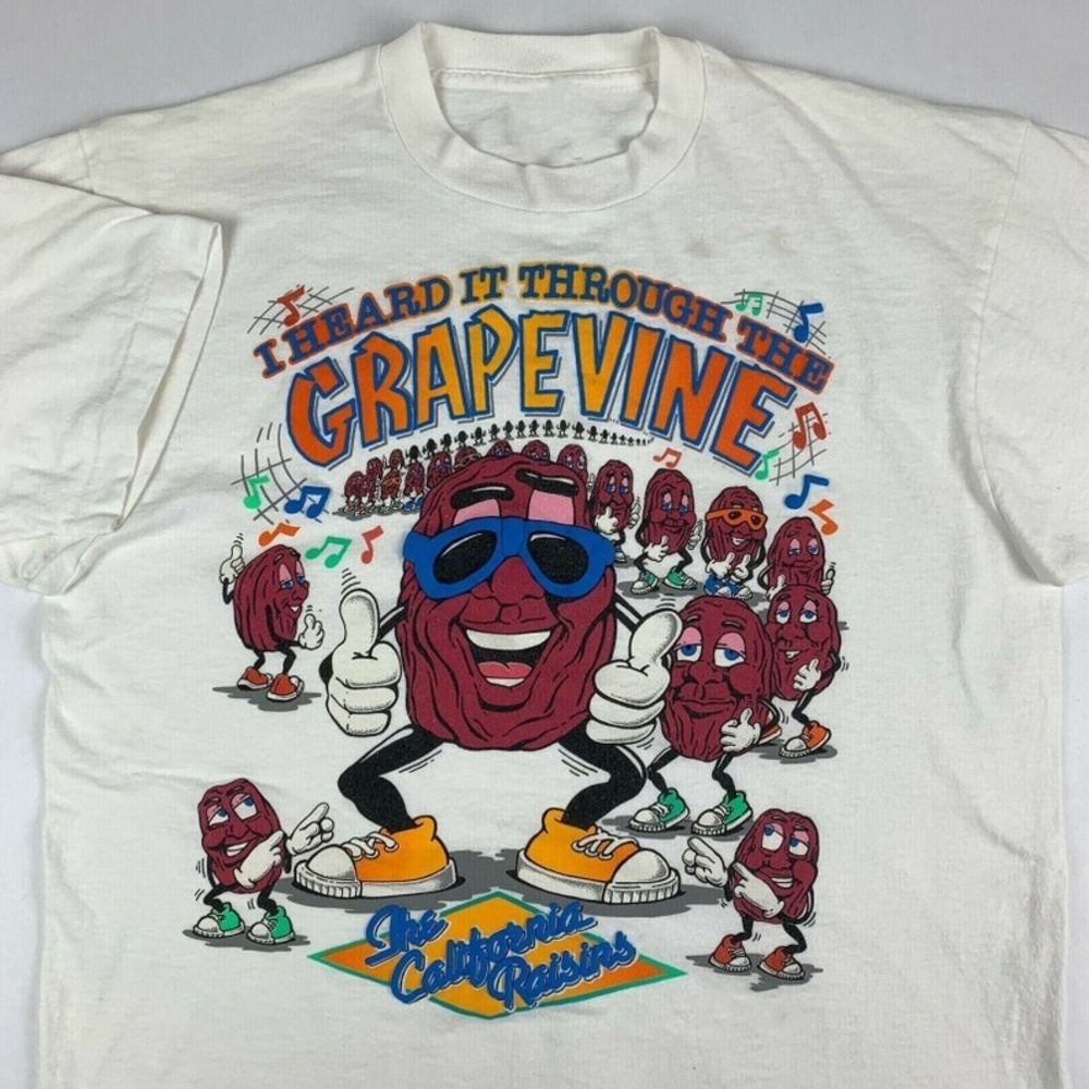 Vi The California Raisins Men Short Sleeve Black T-Shirt
